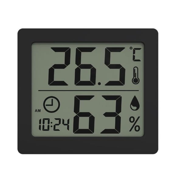 CaraMart Large Screen Digital Thermometer Hygrometer with Time Display Humidity Monitor