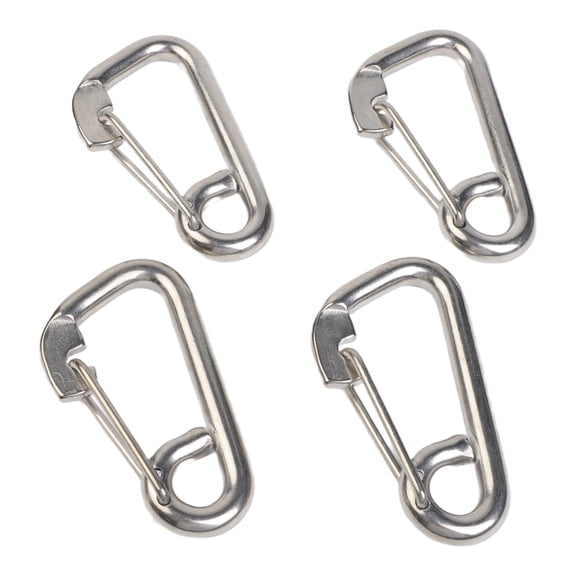 CaraMart Marine Wire Rope Spring Hook 4 Pack Stainless Steel 316 Carabiner Clip