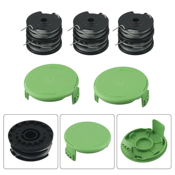 CaraMart Nylon Thread Double Line Spool Set Compatible with For Greenworks G40LT Trimmers Includes Six Replacement Coils and Two