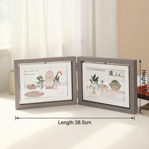CaraMart Picture Display Rotating Photo Frame Tabletop Display Holds Up To Four Photos