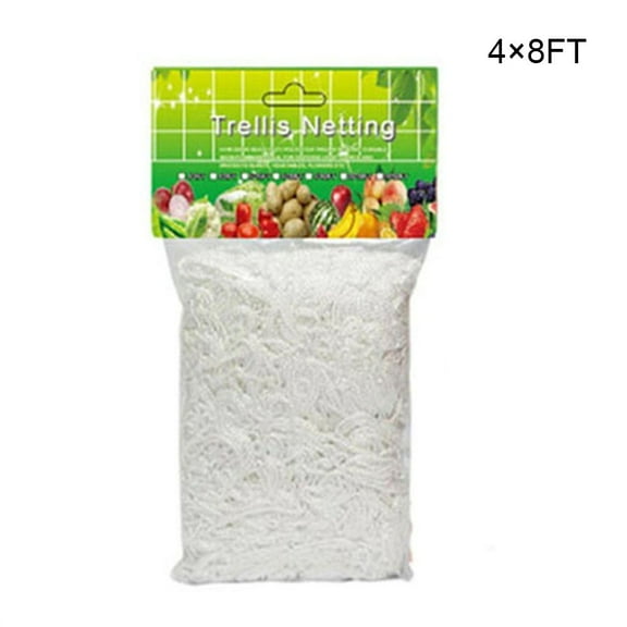 CaraMart Plant Support Mesh Garden Vegetable`Fruit Climbing Netting Pea/Bean Trellis White Polyester Woven Grid Net Plant Supplies