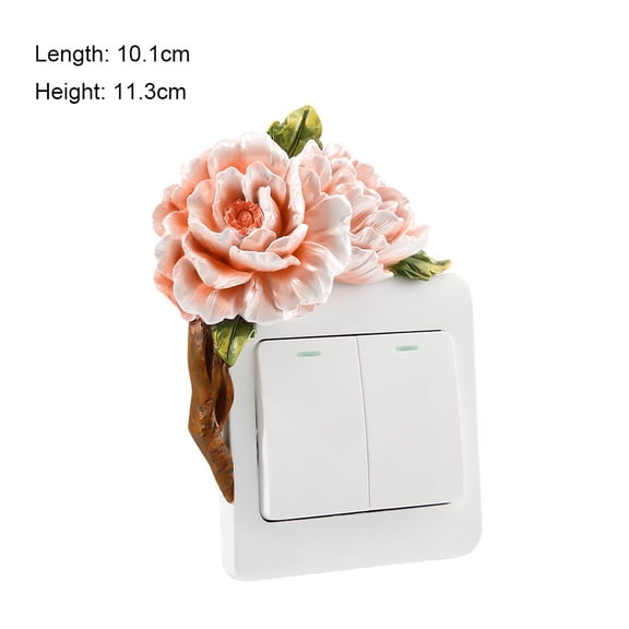 CaraMart Resin Floral Light Switch Cover Plate 3D Design for Light Switch Decoration