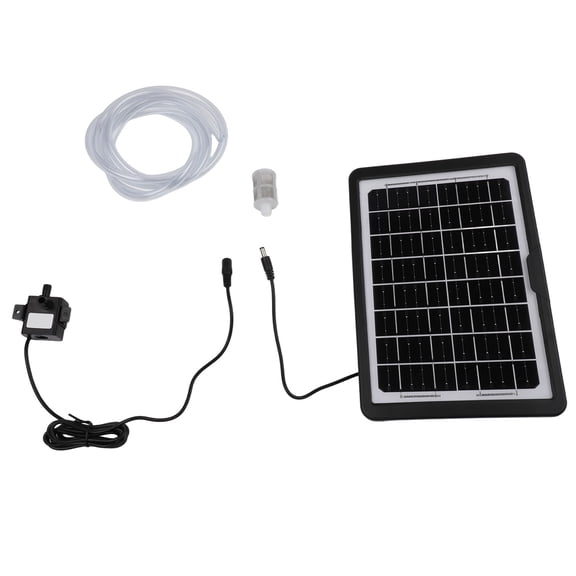 CaraMart Solar Water Pumping System 9V 6W/10W Panel 5V DC Pump 240L/H With 2M Tubing 1 Set Of Solar Powered Oxygen Pump Kit