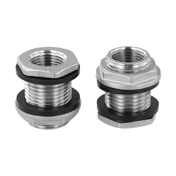 CaraMart Stainless Steel Bulkhead Fitting for Water Systems with Leak Protection
