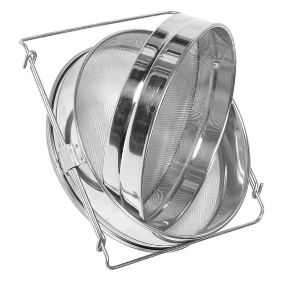 CaraMart Stainless Steel Honey Filter: Double-Layer Filtration for Extracting Fine Honey