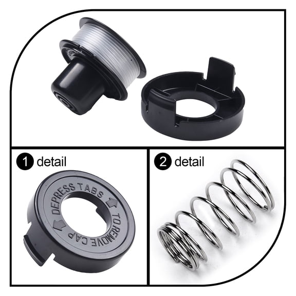 CaraMart Trimmer Spool Wire Spool and Line Bump Feed Fit for Black & Decker A6226 GL250 GL310 GL360 Weed Mower Replacement Line Auto Feeding Spool
