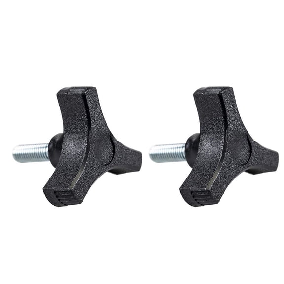 CaraMart Two Pieces Black Plastic Knob 516 Inch Threaded Insert 2 Inch Diameter Three Prong Handle for Tool Installation