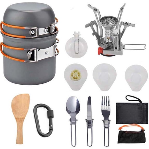 CaraMart Ultralight Camping Cookware Set 649g for Solo Outdoor Cooking Expeditions