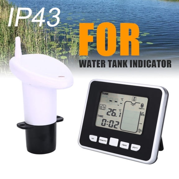 CaraMart Ultrasonic Tank Liquid Level Gauge Garden Irrigation Tool Water Storage Rain Barrel Temperature Water Level Measuring Tool