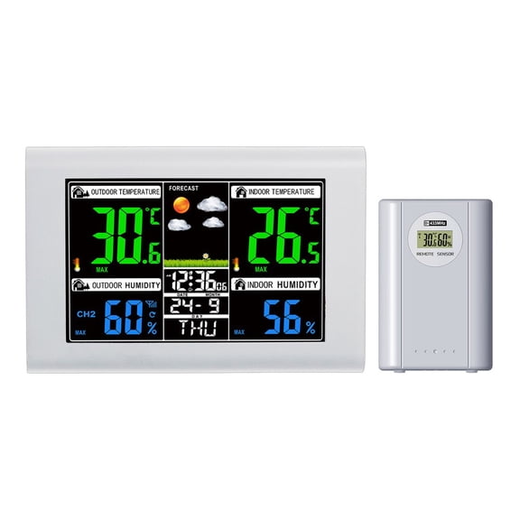 CaraMart Wireless Weather Station Outdoor Sensor Temp Humidity Air Pressure and Alarm