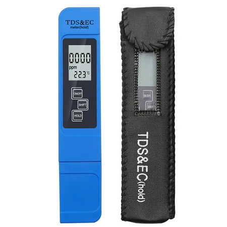 CaraMartThree-in-One Testing Pen Temperature Conductivity TDS for Drinking Water, RO/DI System, Aquariums BLUE