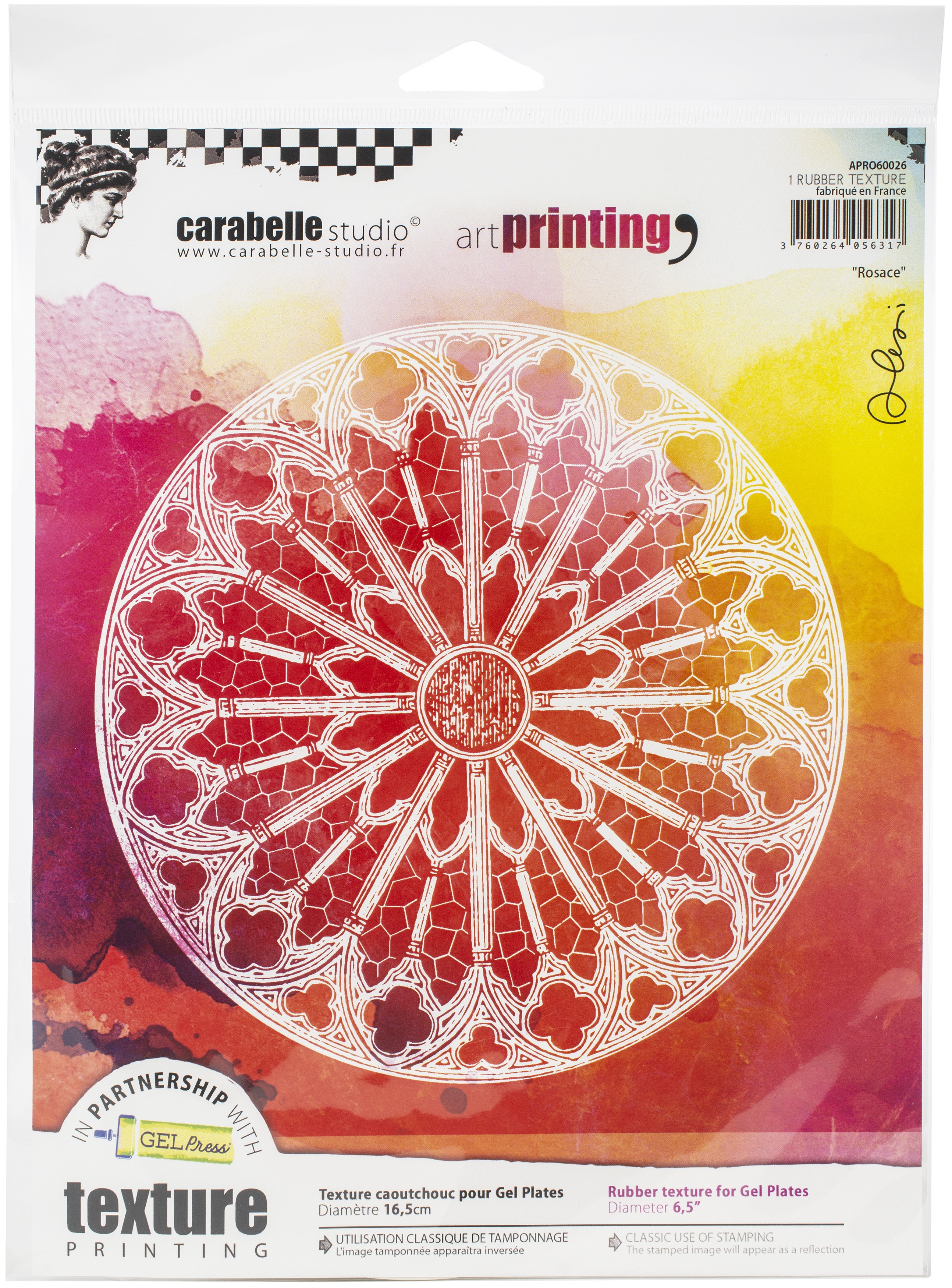 Carabelle Studio Art Printing Round Rubber Texture Plate Rosace