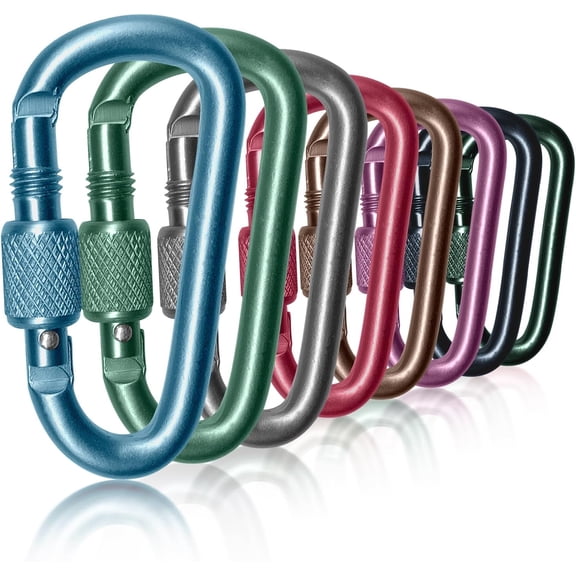 Carabiner, 2 inch D-Ring Locking Carabiner Clip, Snap Hook Sport Accessories for Outdoor Camping Hiking