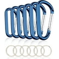 thumbnail image 1 of MEC 6PCS Black Carabiner Caribeaner Clip,3" Large Aluminum D Ring Shape Carabeaner with 6PCS Keyring Keychain Hook…, 1 of 11