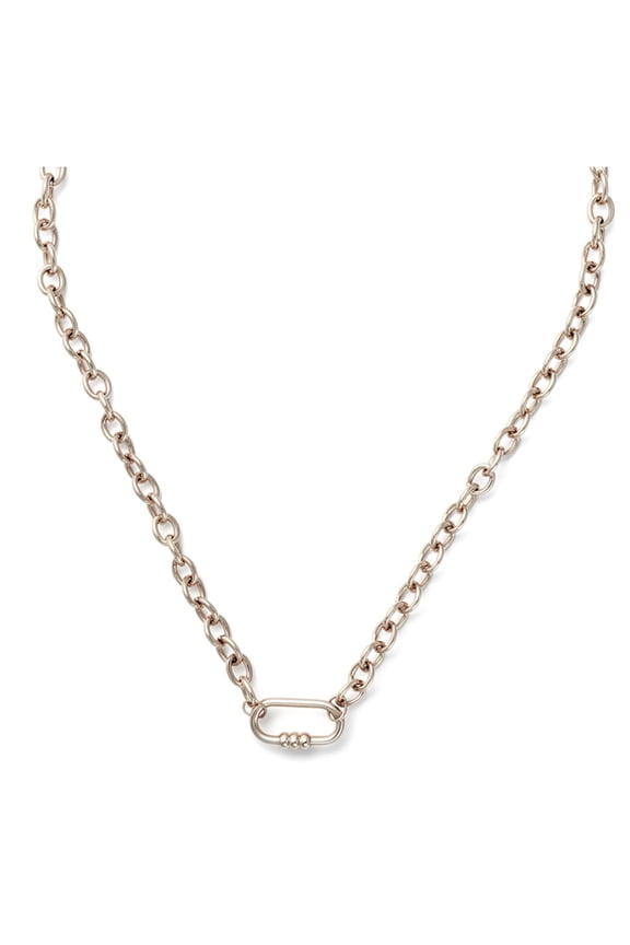 Carabiner Charm Holder Necklace for Women by Ginger Lyne O Chain Silver Stainless Steel 18-20"