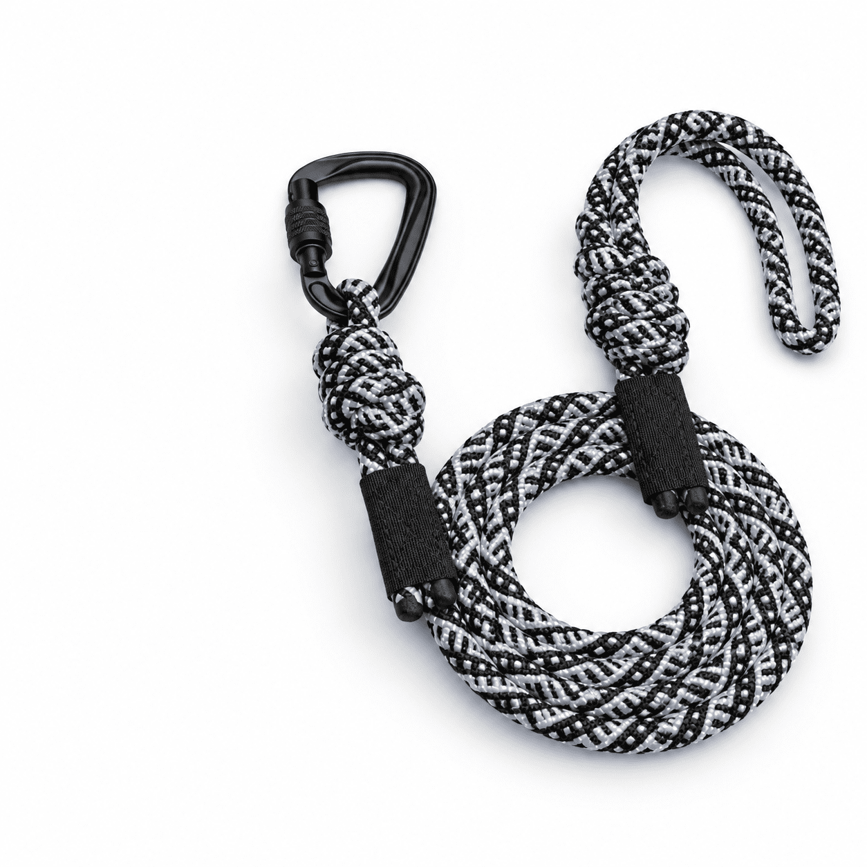 Carabiner Climbing Rope Dog Leash For Medium & Large Dogs - 5ft Black ...