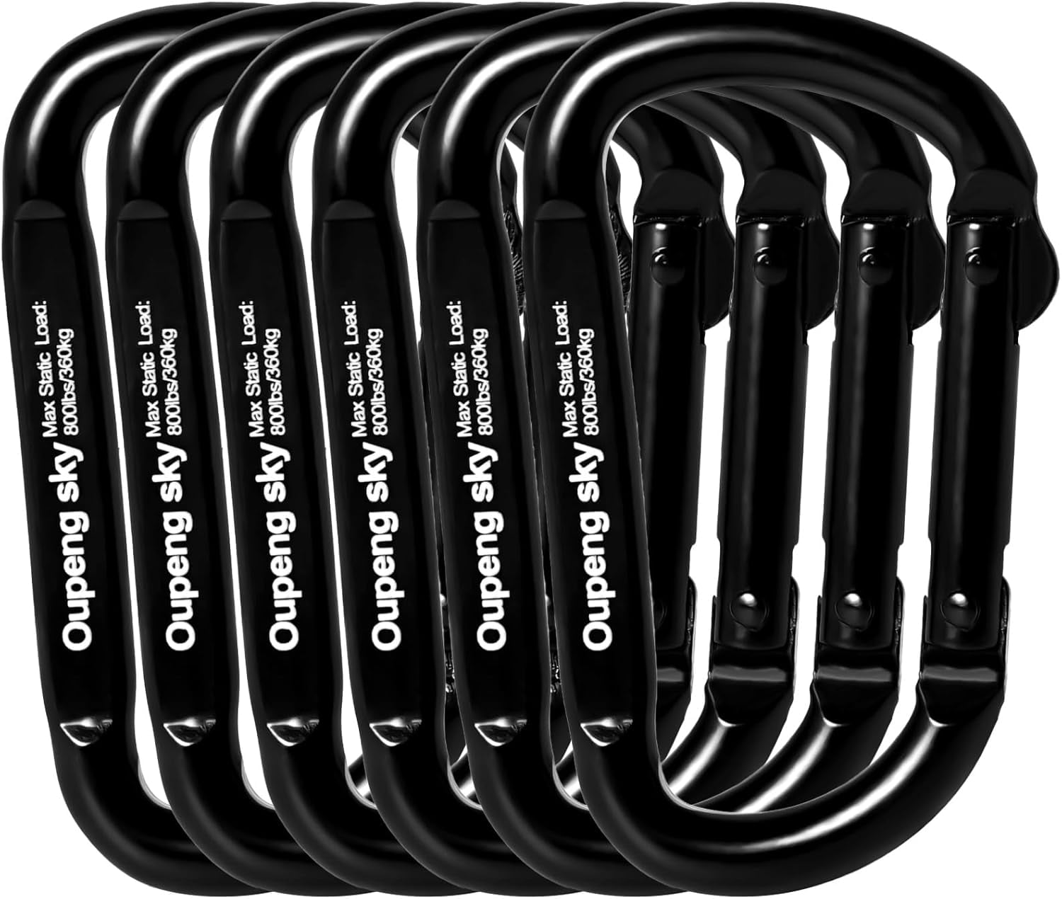 Carabiner Clip - Heavy Duty Carabiners 800lbs-13KN (2922 lbs) Carabeaner D Ring Shape,Key Chain Clip H ,Keychain Clip,Multipurpose for Camping, Hiking,Backpacking or Other Outdoor Activities.