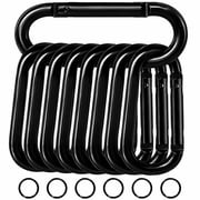 Carabiner Clip - Heavy Duty Carabiners Carabeaner D Ring Shape,Key Chain Clip Hook,Keychain Clip, for Camping, Hiking,Backpacking or Other Outdoor Activities,6Pack