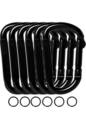 Carabiner Clip - Heavy Duty Carabiners Carabeaner D Ring Shape,Key Chain Clip Hook,Keychain Clip,for Camping,Hiking,Backpacking or Other Outdoor Activities,6Pack
