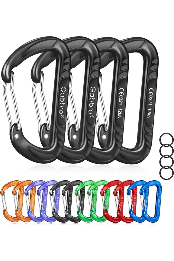 Carabiner Clip Heavy Duty, | Wiregate nap, crew Locking, Aluminum, Lightweight Caribeener for Hammock, Hing, Camping, Water Bottle, Dog Leah Harne, Keychain