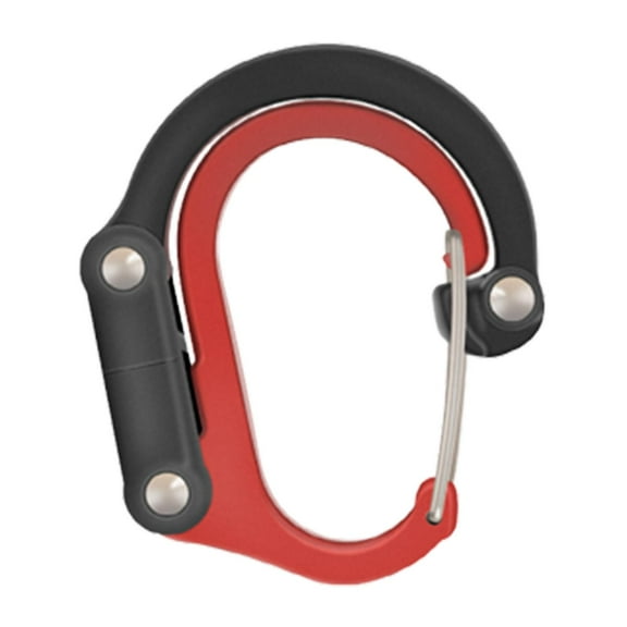 Carabiner Clip and Hook Bag, Purse, Backpack Hanger Buckle Rotating Hook Gear Clip for Camping Hammocks Traveling Mountain Climbing Hiking red and black