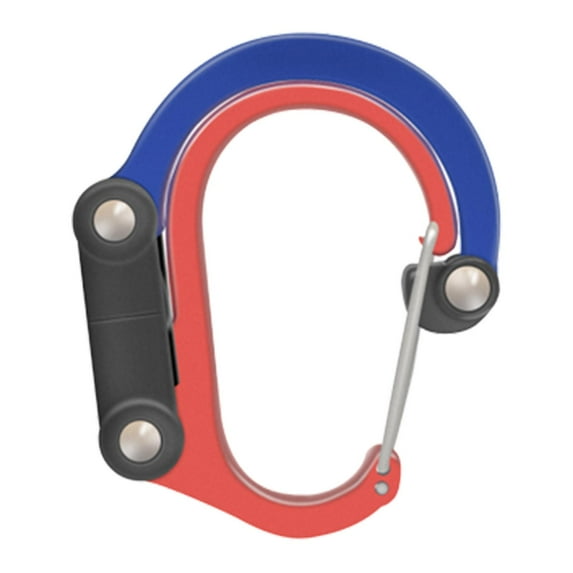 Carabiner Clip and Hook Bag, Purse, Backpack Hanger Buckle Rotating Hook Gear Clip for Camping Hammocks Traveling Mountain Climbing Hiking red and blue