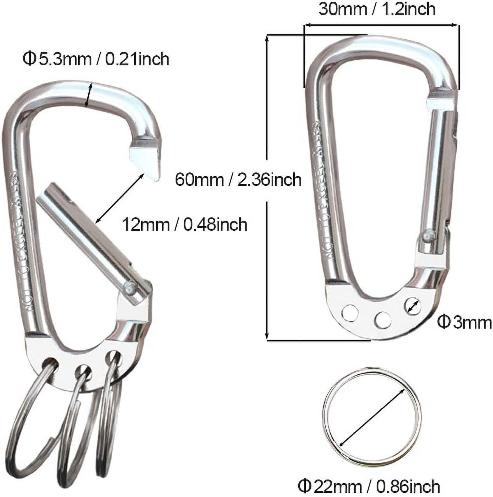 Carabiner Clip Keychain Aluminum Alloy D Shape Multifunction Clip Hook ...