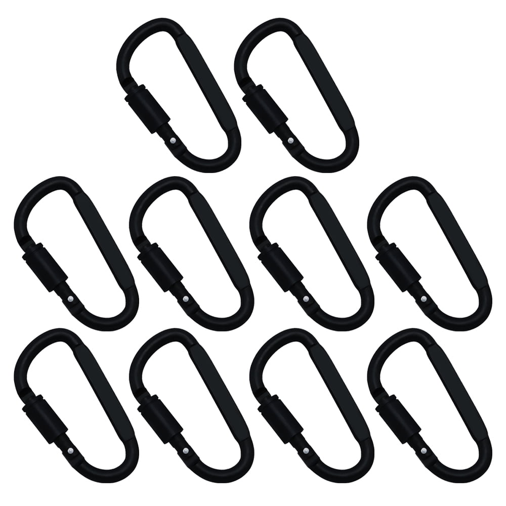 Lucky Line Aluminum Large 3-1/8 Carabiner Clip Set, Snap-Link C-Shape  Heavy Duty Key Chain, Nickel-Plated Key Ring, Light Weight and Durable;  Color