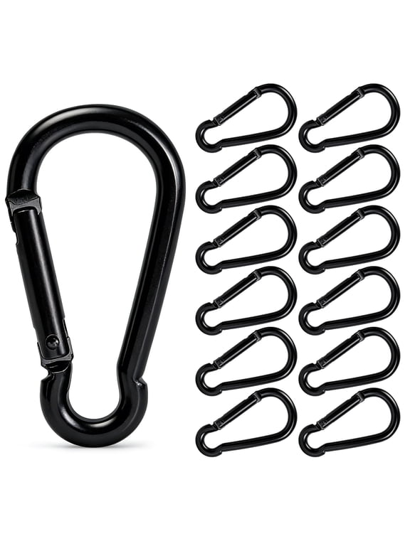 Carabiner Clip, Small Multipurpose Keychains Hooks, Heavy Duty Carabiner, for Camping, Hiking, Fishing, 12 Pcs