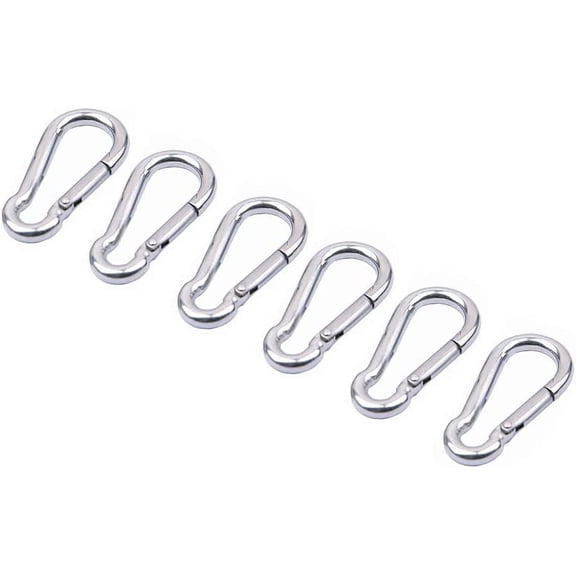 Carabiner Clip,Spring Snap Hooks,Heavy Duty Stainless Steel 304 ,Small Carabiner Clips ,in/Outdoor Rope Connector 6Pack