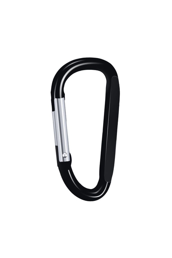 Carabiner Clips 10 Pack - Black D Ring Snap Hooks - Aluminum Alloy Spring Clips with 20 Keyrings - Camping, Hiking, Backpacking, Keychain