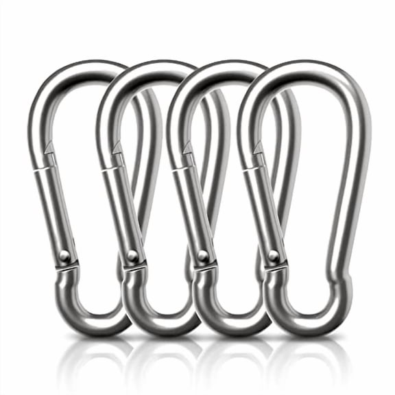 Carabiner Clips,3" Spring Snap Hook Caribeener Clips Buckle Heavy Duty Locking Carabiners Chain Quick Links,4 Pack