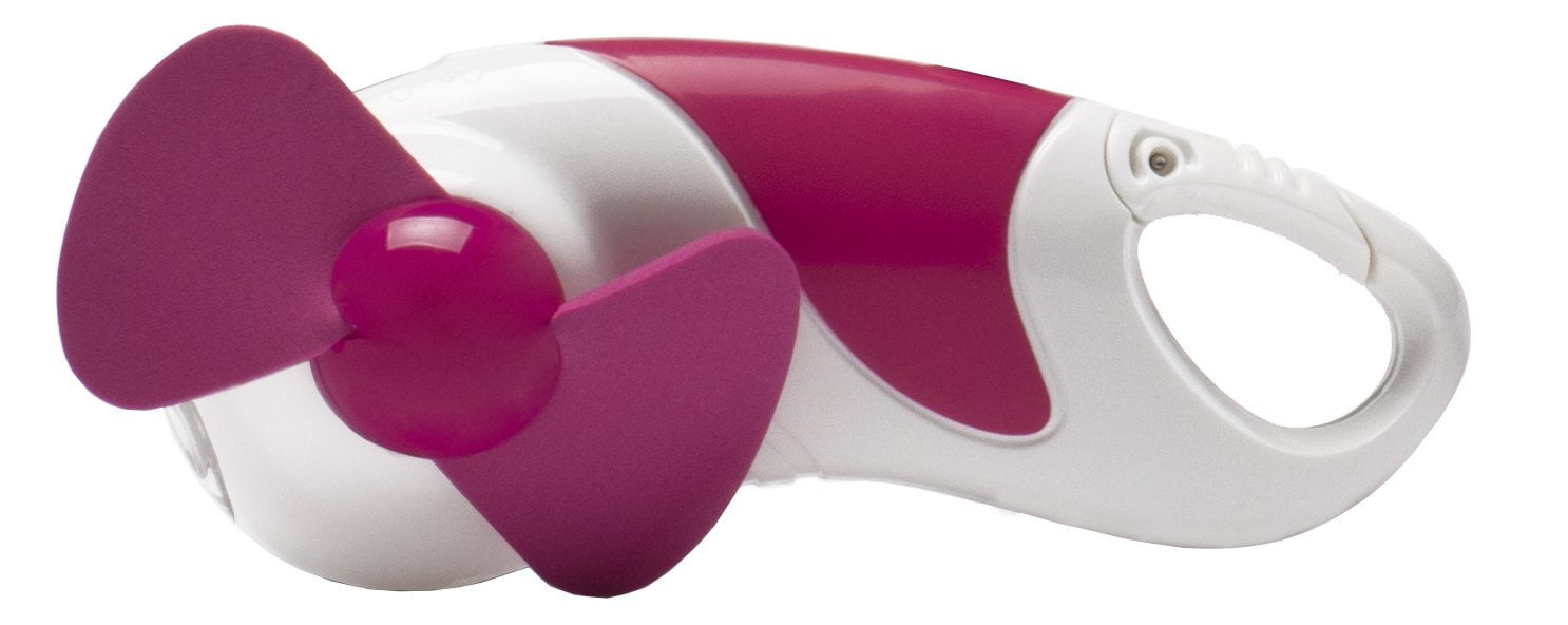 O2COOL Handheld Fan, Built-in Light, Handheld, Bedroom/Living Room Use, Raspberry
