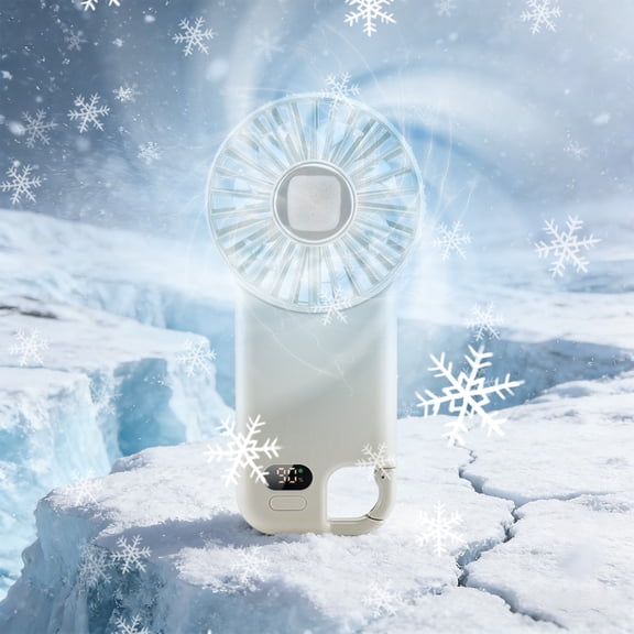 Carabiner Ice Compress Handheld Fan, 90° Adjustable, USB Rechargeable Quiet Mini Fan, Portable Clip-On, B