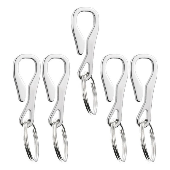 Carabiner Key Chains Ring Hanger 5 Pcs Coat Stainless Steel Fob Buckle Durable Clamp