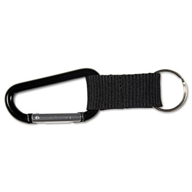 Carabiner Key Chains  Split Key Rings  Aluminum  Black  10-Pack