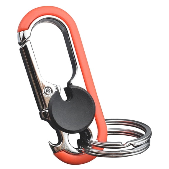 Carabiner Keychain with Bottle Opener, Heavy Duty Metal Quick Release Key Clip with Dual Key Rings, Multifunctional Key Organizer for Men Women Outdoor Camping Hiking Daily Use