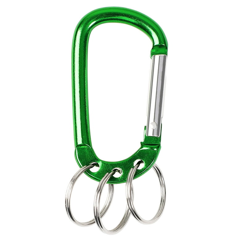 Carabiner Keychain Clip, Aluminum D Ring Heavy Duty Snap Clips with 3 Key  Ring, Locking Spring Snap Hook for Loaded Gate Hammock Swing Outdoor Hiking