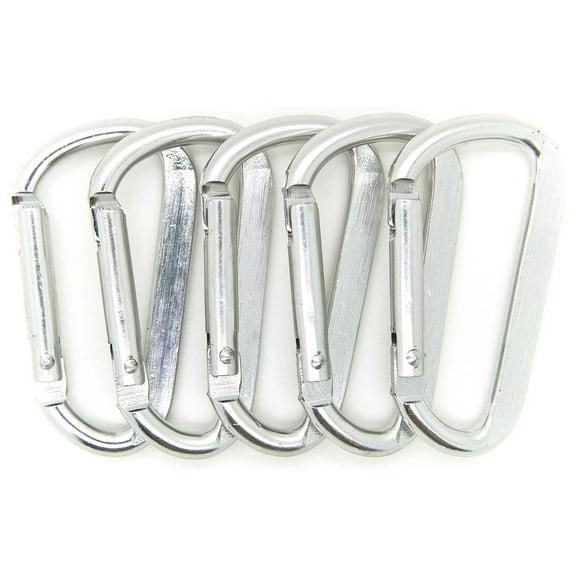 Carabiner Keychains 100 Pack - 2.25" Silver D-Ring Clips - Spring Loaded Aluminum Belt Hooks for Bags, Briefcases, Keys - Lightweight EDC Gear