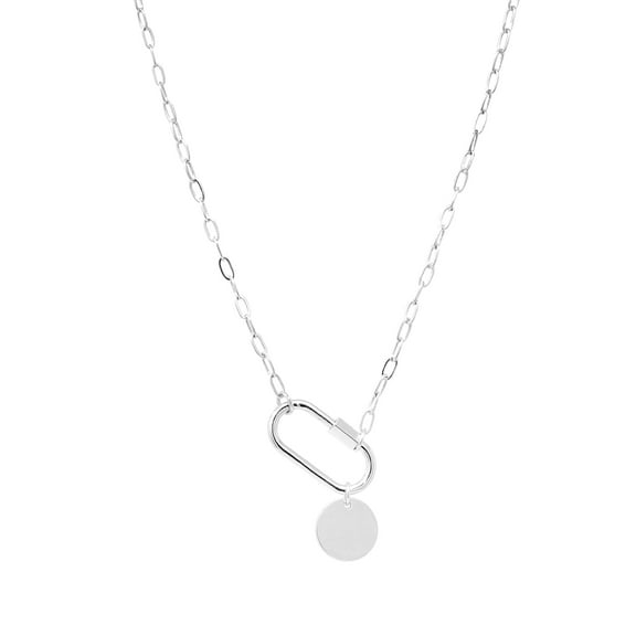 Carabiner Lock Necklace with Circle