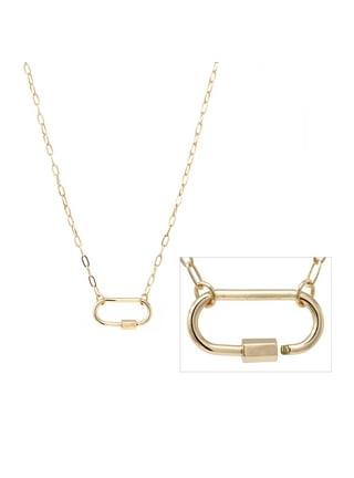 Carabiner Lock Pendant Necklace Simple Cute Necklaces Long Chain Fashion Jewelry Men and Women 1 Piece / Carton