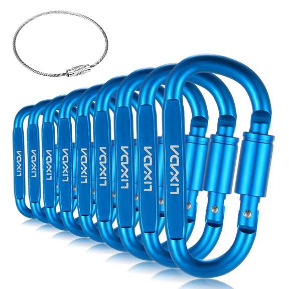 Carabiner,Steel Wire Carabiner Clip 9 Mousqueton Vis Serrure Lamp Drift Alloy Carabiner 9 Alloy Buckle Keychain Set Screw Clip Set Screw Lock Boucle Porte-clés Avec Set Wire - Car E27 Lamp