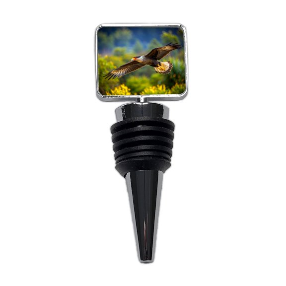 Caracara Raptor in Flight Wine Bottle Stopper Cap Plug