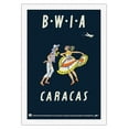 thumbnail image 1 of Caracas Venezuela - British West Indies Airways BWIA (Bee-Wee) - Vintage Airline Travel Poster by Dick Negus & Philip Sharland c.1950s - Fine Art Rolled Canvas Print 27in x 40in, 1 of 4