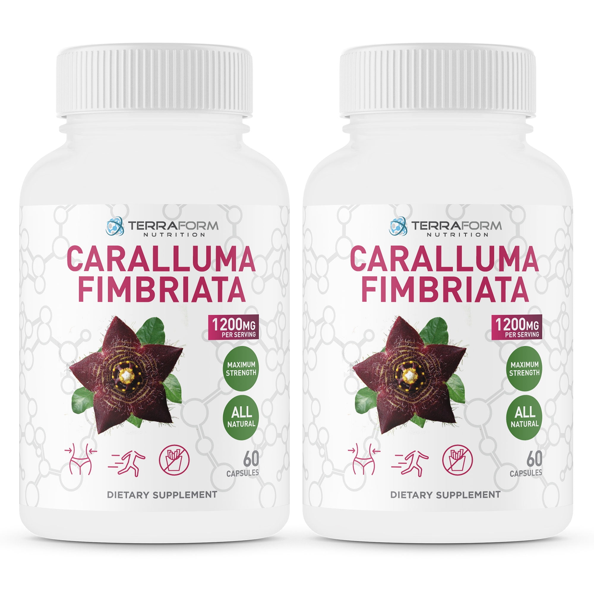 Caralluma Fimbriata - 100% Pure - Max Strength Weight Loss Supplement - 1200mg Serving  2 Pack - Natural Appetite Suppressant for Women & Men - Metabolism Booster - Made in USA - 2 Month Supply