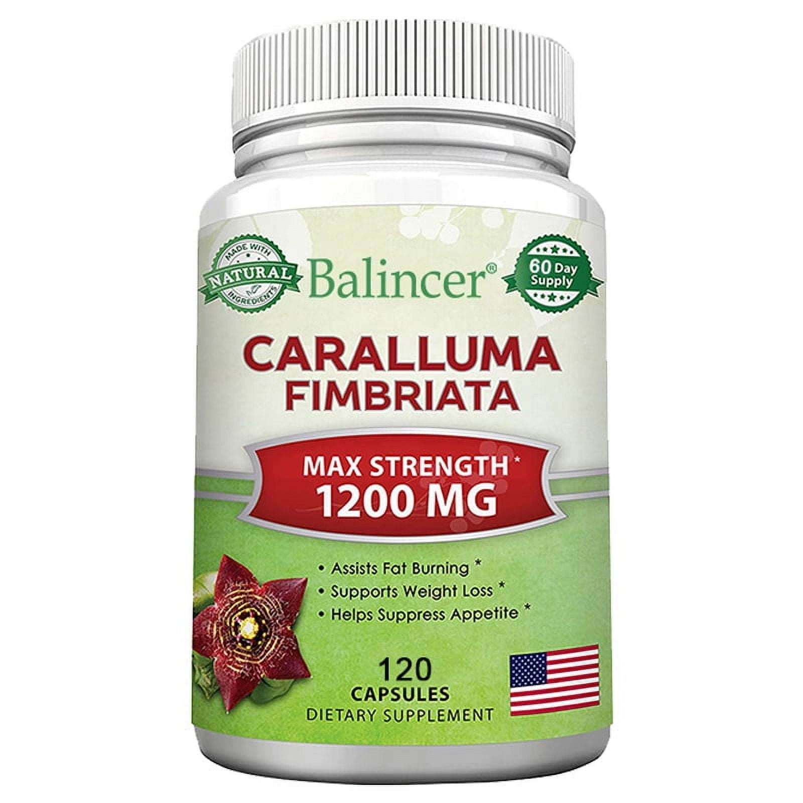 Caralluma Fimbriata 1200mg - Natural Extract Weight Loss Diet Pill Supplements, Plant Root Appetite Suppressant & Pure Energy Booster, 120 Capsules
