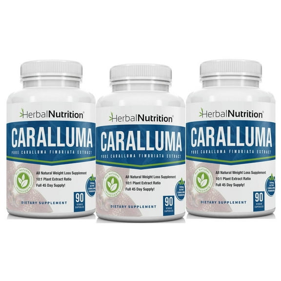Caralluma Fimbriata Capsules 1200mg for Weight Loss Three 90 Ct Bottles