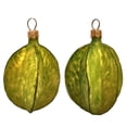 thumbnail image 1 of Carambola Star Fruit Polish Blown Glass Christmas Ornament Set of 2 Decorations, 1 of 2