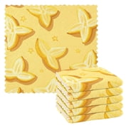 Carambola Stars Dish Cloths Dish Towels Cleaning Cloths Quick Drying Reusable 11 x 11 Set of 6