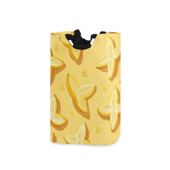 Carambola Stars Laundry Basket with Handles Foldable Laundry Hamper Freestanding Washing Bin 50L